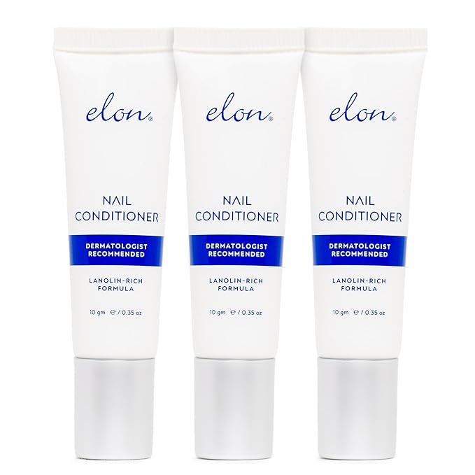 Elon Lanolin-Rich Nail Conditioner, Strengthens Nails & Protects Cuticles (10g tube, 3 Pack)