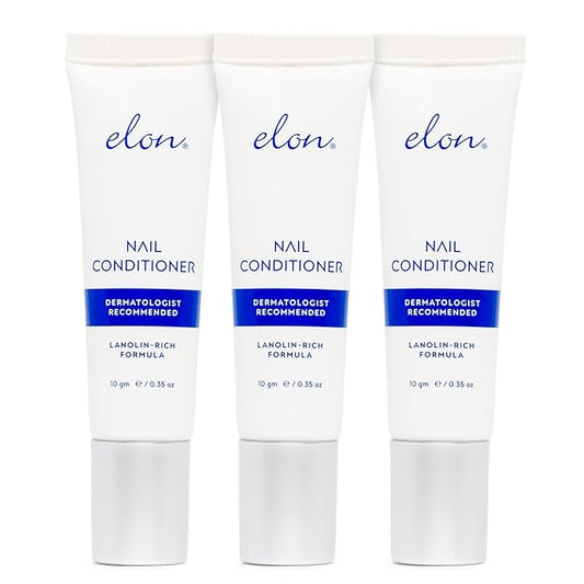 Elon Lanolin-Rich Nail Conditioner, Strengthens Nails & Protects Cuticles (10g tube, 3 Pack)