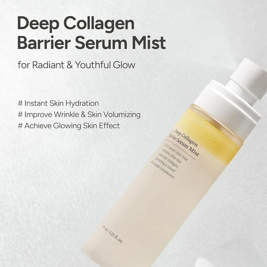 SUNGBOON EDITOR Deep Collagen Barrier Serum Mist | Real Collagen, Multi Peptides, Hydration, Wrinkle Care for Dry Skin, Wrinkles, Korean Moisturizer, Korean Skin Care, Glass Skin Mist, 3.21 fl. oz