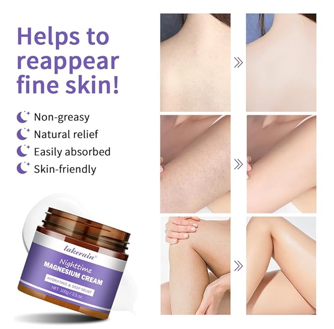 Magnesium Cream, Nighttime Relief Revitalizes Leg Arms or Chest Muscle Muscle Relaxation Care Magnesium Lotion.(Lavender)