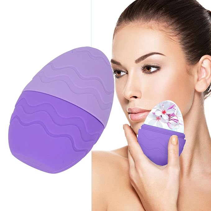 Yosoo Silicone Egg Shaped Eye & Face Puffiness Relief Massage Ice Roller - Portable Ice Facial Roller