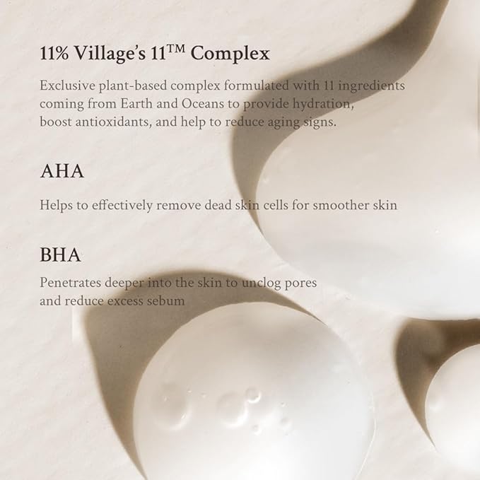 Active Clean Serum AHA BHA Mild exfoliation for acne and excess facial oil Korean Skincare for Blemish Care (1.69 fl oz/50ml)