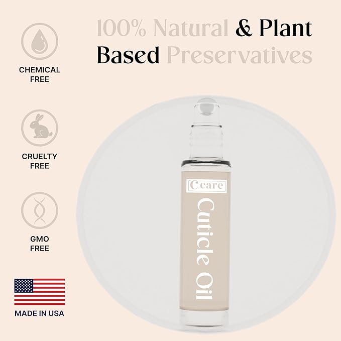 C CARE Fragrance Free Roll-On Cuticle Oil | Natural Revitalizing Hydrating Nail Oil | Repaires Cuticles Overnight | For Damaged Skin And Thin Nails | Paraben Cruelty Free Formula | 10ml