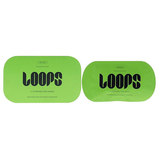 LOOPS FRESH PEEL - Resurfacing Hydrogel Face Mask - Gently Exfoliate, Polish, Clarify and Brighten for Renewed Skin - 5 Pc