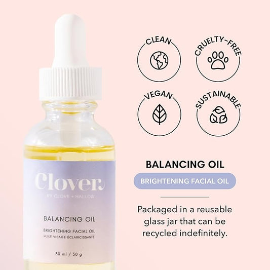 Clover Balancing Oil | Supports Clearer Skin, Promotes a Healthy Complexion, and Enhances Natural Radiance | Cruelty-Free & Vegan Face Oil - 30ml