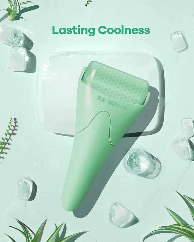Ice Roller, Ice Roller for Face, Ice Face Roller, Cold Facial Ice Roller Massager for Eye Puffiness, Women's Gifts, Migraine, TMJ Pain Relief & Minor Injuries, Skin Care Products (Light Green)
