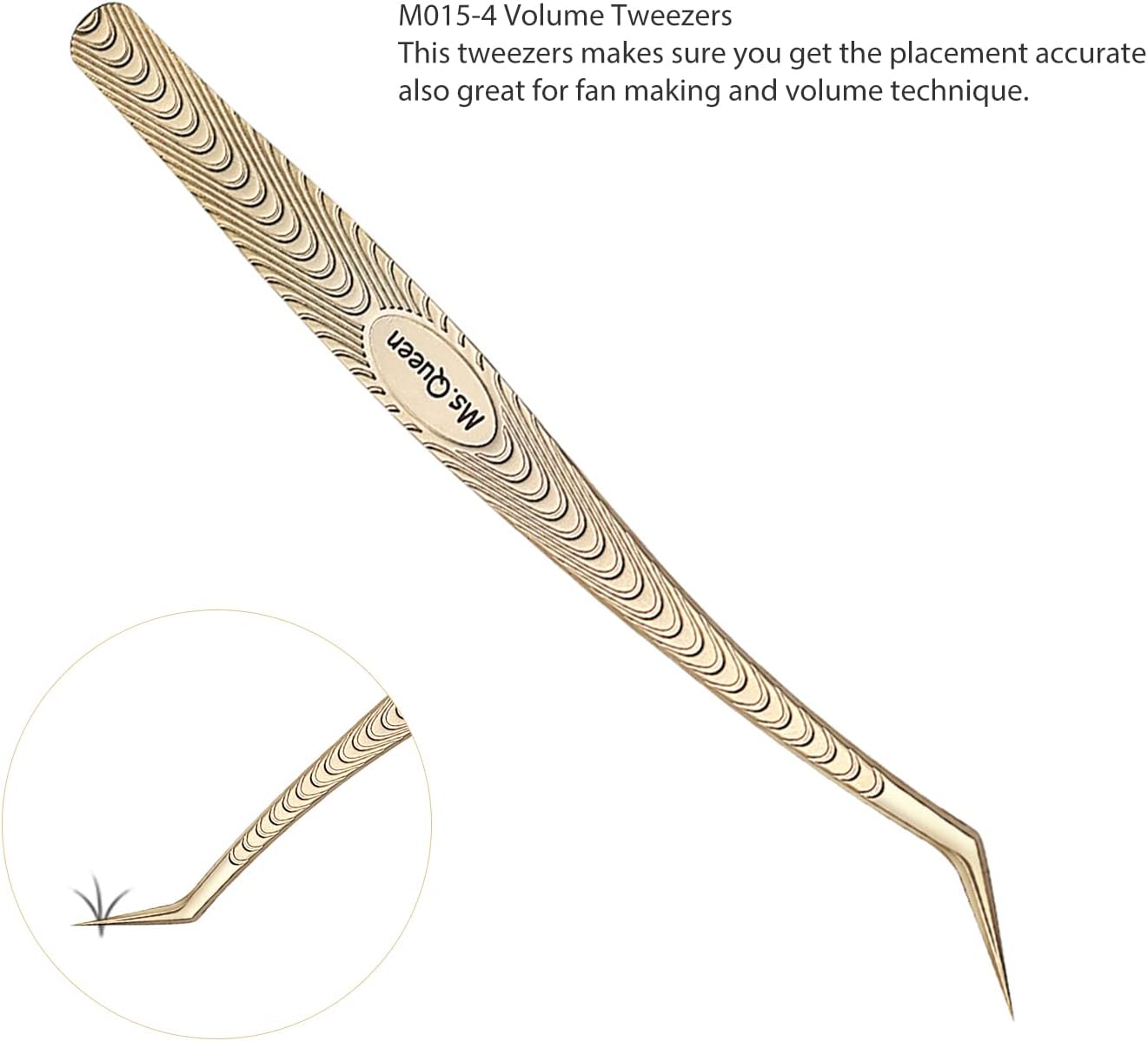 Ms.Queen Lash Tweezers for Eyelash Extension-Professional Lashing Tweezers for Mega Volume Mink Eyelashes Extensions Applying
