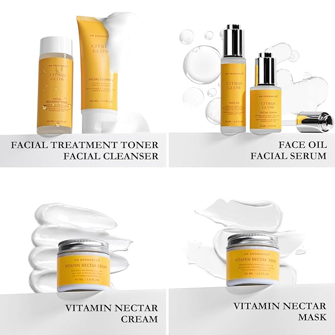 Complete 10-Piece Skin Care Set|Rich in Orange Essential Oil, Vitamin C, Vitamin E| Hydrating, Revitalizing, and Nourishing Facial Treatment – Achieve Radiant and Youthful Skin