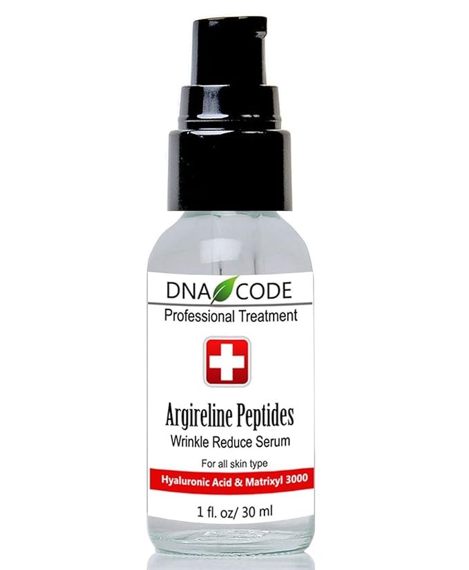 DNA Code®-No Needle Alternative-Pure Argireline Peptides Wrinkle Reduce Serum+ Matrixyl 3000+Hyaluronic Acid