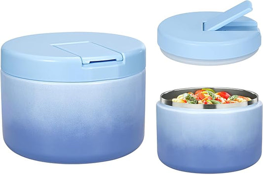 12oz Kids Soup Thermo for Hot Food Insulated Vacuum Food Jar with Buckle Lid, Stainless Steel Wide Mouth Leak Proof Lunch Container for School Travel 1 Pack