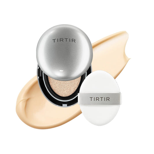[*Mini Size*] TIRTIR Aura Glow Silver Cushion | Korean Cushion Foundation, (#13N Fair Ivory, 0.15 Fl Oz)