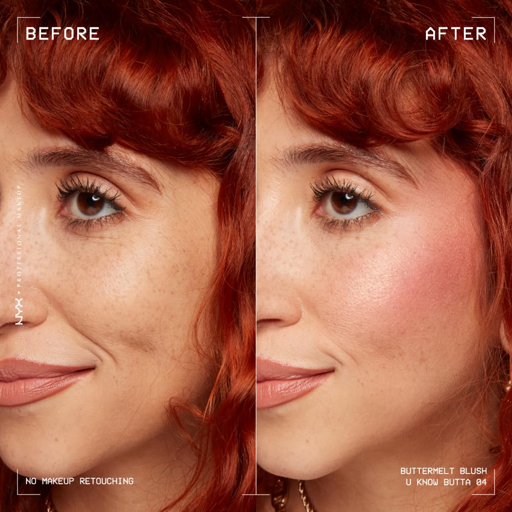 NYX PROFESSIONAL MAKEUP Buttermelt Powder Blush, Fade and Transfer-Resistant Blush, Up to 12HR Make Up Wear, Vegan Formula - U Know Butta