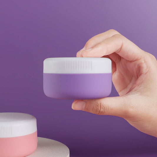 Travel Containers for Toiletries, Silicone Cream Jars BPA-Free, Leak-proof 1.35oz Travel Size Containers, Portable Size Silicone Jars with Lid for Cosmetic Face Hand Body Cream (4 Pack)