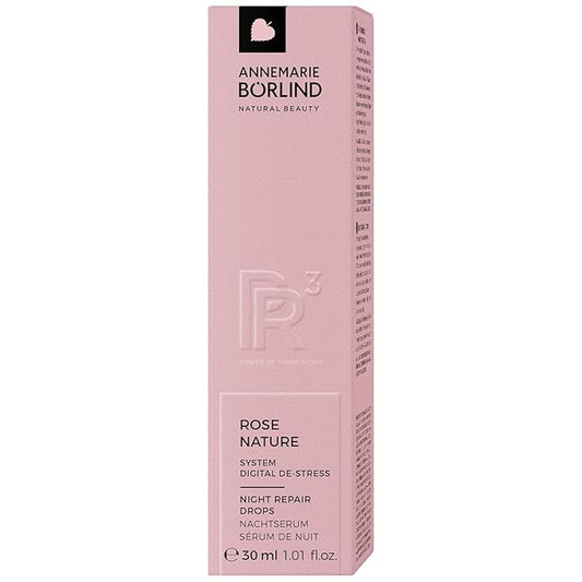 ANNEMARIE BÖRLIND ROSE NATURE Night Repair Drops (1.01 Fl Oz) - Maintains the skin's melatonin balance, PR3 rose complex reduces the effects of blue light, vegan