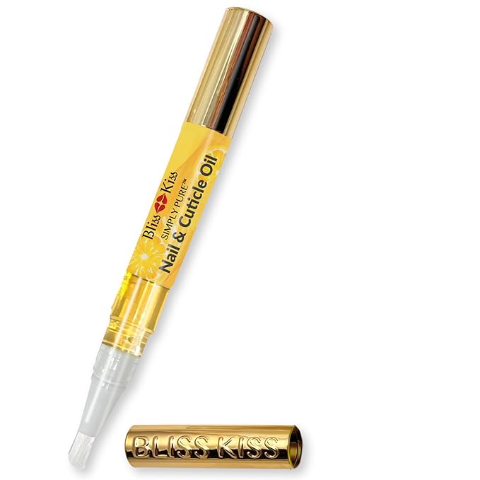 Bliss Kiss | 1 Crisp Fragrance | Nail Oil Cuticle Pen w/Vitamin E & Jojoba⏤Nail Strengthener Nail Growth Serum for Brittle Peeling Breaking Thin Nails
