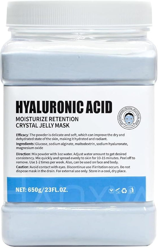 Jelly Face Mask Peel Off Powder 650g Moisturizing and Hydrating Repair and Smooth Skin Care for Home Salon Spa (Hyaluronic Acid)