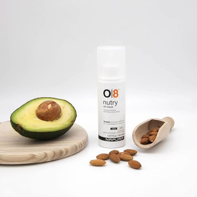 NAPURA O8 Intense Moisture Hair Oil Treatment Mask for Dry, Damaged Hair with Cashmere Proteins, Amla, Jojoba, Avocado Oil (5.07 fl oz) - Nourishes, Restores Elasticity & Enhances Shine for Dull Hair