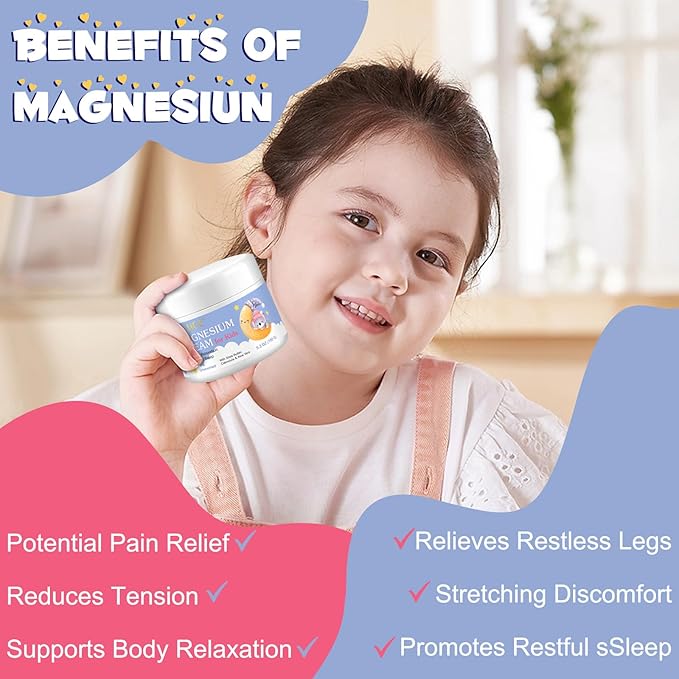 Magnesium Cream for Kids,Magnesium Lotion for Sleep,Natural Bedtime Lotion Relaxation & Relieves Stress, Natural Body Butter for Deep Hydration - Safe for Kids