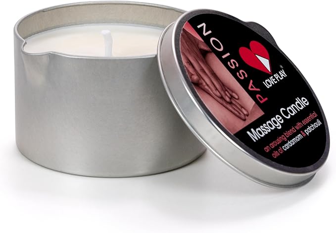 LOVE PLAY Massage Oil Candle for Pure Relaxation and Home SPA - Vegan Moisturizing Body Oil - Hydrating Skin Care with Essential Oils (6.76oz)