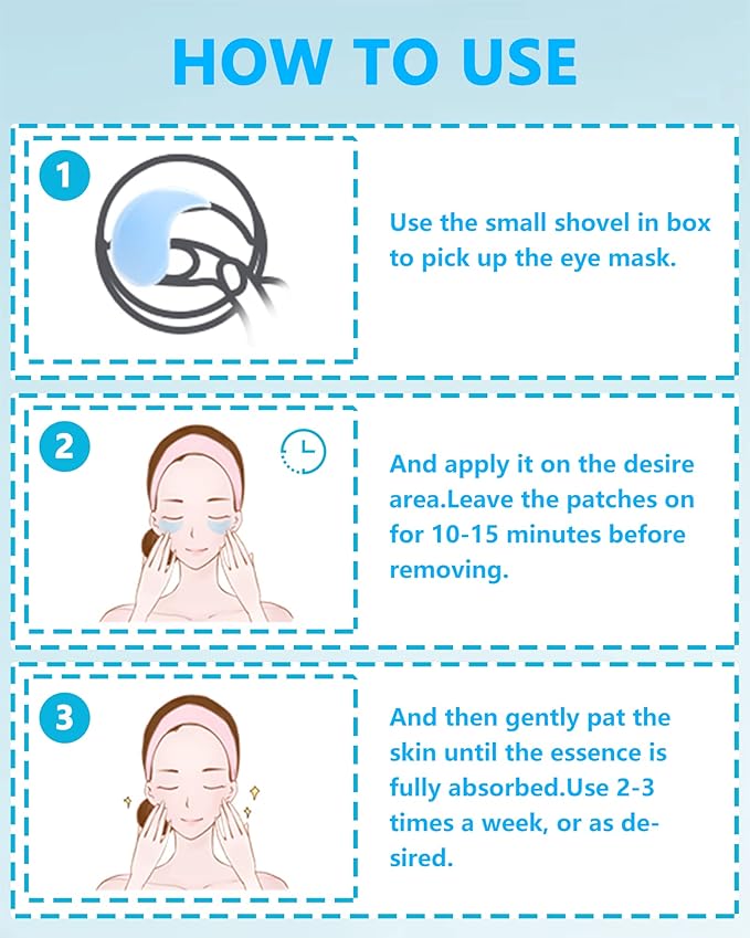 Under Eye Patches (60Pcs) - Upgraded Eye Mask Hyaluronic Acid & Collagen,Eye Treatment Mask,Under Eye Bag Treatment,Eye Mask for Puffy Eyes,Under eye Dark Circles,Women's Mother's Day Gift for Women