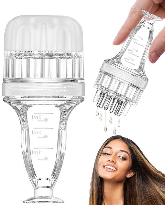 2 pcs Hair Oil Applicator for Scalp Oil Applicator for Scalp,Oil Comb/Scalp/Hair Applicator, Small Minoxidil Brush Scalp Applicator(Transparent)