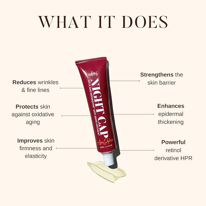 NIGHT CAP Facial Night Cream with Vitamin A, and NovoRetin Anti Aging Ointment to Minimize Appearance of Wrinkles and Fine Lines, 1.69 oz