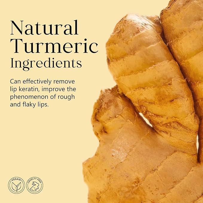 Turmeric Lip Treatment Kit for Dark Lips, Sugar Lip Scrub&Lip Balm for Smokers, Lip Exfoliator Scrub for Hydration Chapped and Cracked Peel Lips