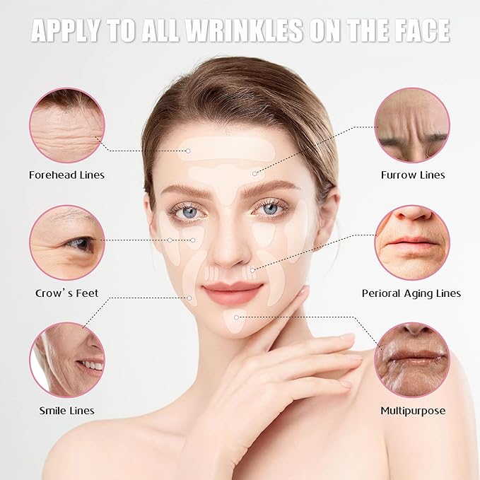 Face Anti Wrinkle Patches: Face Smooth Wrinkle Line - Overnight for Forehead Lines, Frown Lines, Crow’s Feet, Smile Line, Wrinkle Reduce for Women and Men 160pcs