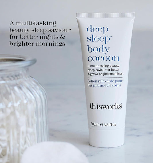 THISWORKS Deep Sleep Body Cocoon – Hydrating Body Lotion with Lavender, Chamomile & Vetivert – Soothing Nighttime Moisturizer for Dry Skin, Promotes Relaxation & Better Sleep – 100ml