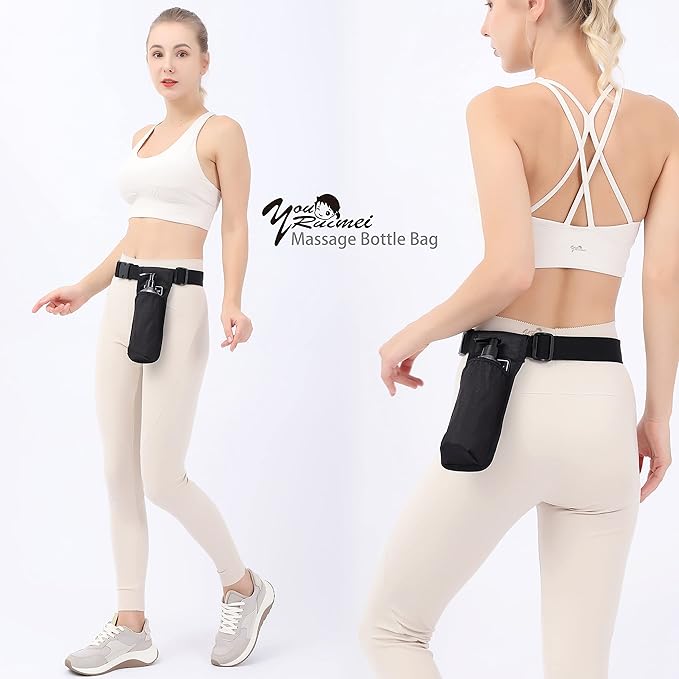 Massage Bottle Bag Massage Therapist Holster Massage Lotion Holster Massage Oil Holster（YR-1KD-Black）