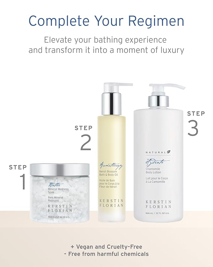 Kerstin Florian Organic Neroli Blossom Bath & Body Oil | Nutrient Rich Moisturizer with Coconut and Jojoba Oil (3.4 fl oz)