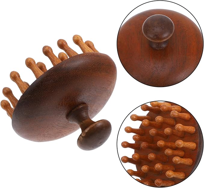 Sandalwood Small Massage Comb and Hair Brush - Scalp Massager, Hair Detangler, and Styling Tool for Natural Hair