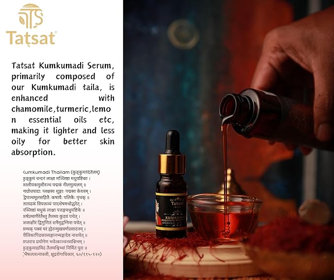 TATSAT Kumkumadi Exquisite Face glow Serum for radiant,spotless wrinkle free skin.anti aging,non oily-10m