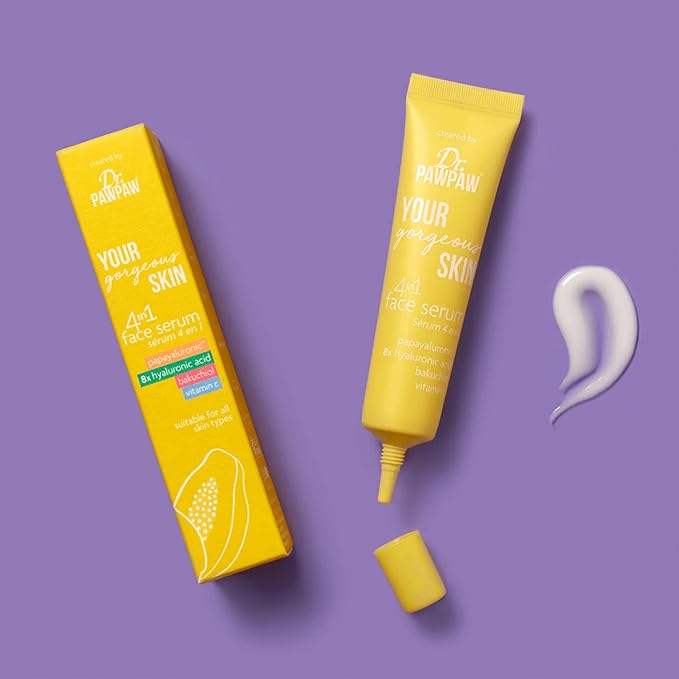 Dr. PawPaw Your Gorgeous Skin 4 In 1 Face Serum - Vitamin C Serum with Papayaluronic and Papaya Extract - Hyaluronic Acid Serum for Face - 1.01 oz