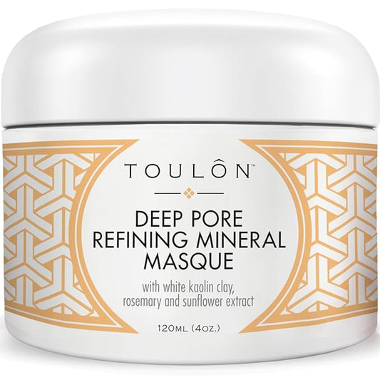 TOULON Kaolin Clay Mask for Face with White Kaolin Mineral Clay. Soft Pure Healing Mask with Minerals to Reduce Wrinkles and Blackheads & Detox Skin - Improve Complexion for Women or Men