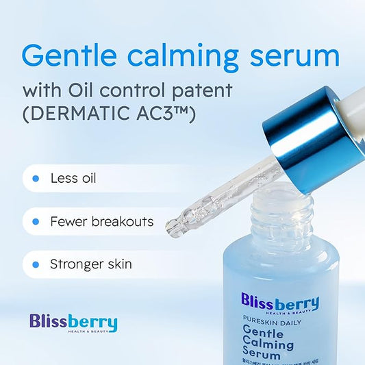 Blissberry 0.1% Salicylic Acid Acne Serum - Hydrating Serum Soothing Moisturizer, Salicylic Acid for Blackheads & Whiteheads Pores, Reduce Excess Oil & Bumpy Texture, 0.5 Fl Oz