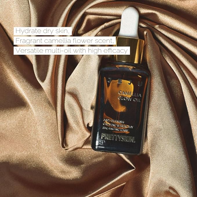 Jeju Camellia Glow Oil for Face 0.84fl.oz.(25ml) Camellia Japonica Seed Oil 15%, Non-Sticky, Anti-Blemish calming & healthy Balancing Care