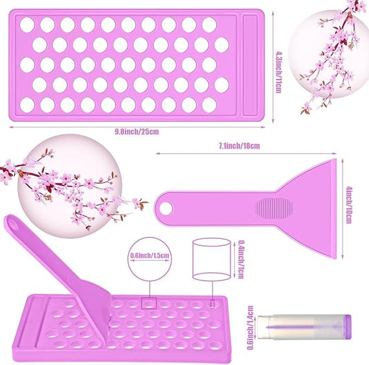 2 Sets Lip Balm Filling Tray and Spatula Set Portable Lipstick Holder Containers Lip Gloss Making Kit Capsule Lipstick Filler (Purple)