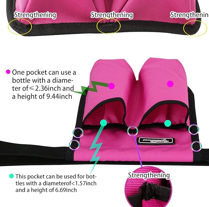 Massage Bottle Bag Massage Therapist Holster Massage Lotion Holster Massage Oil Holster（YR-2KD-Rose Red）