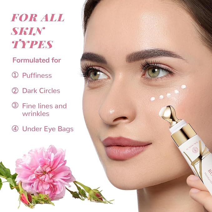 ANAI RUI Rose Caffeine Eye Cream for Dark Circles, Mother's Day Gift for Women, Anti-Aging Eye Cream with Retinol, Collagen, Hydrating, Firming, Reduce Wrinkles and Fine Lines Daily 0.5 FL OZ