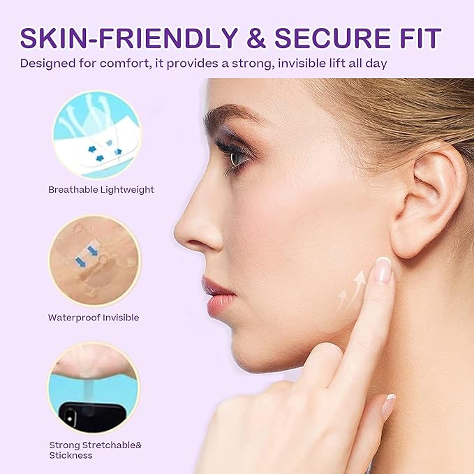 ACADA Face Lift Tape Invisible Face Tape Lifting, Instant Face Lifting Tape for Wrinkles, Face Tape for Wrinkles and Double Chin with Natural Lift & Youthful Look 200pcs