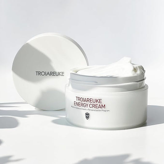 TROIAREUKE Energy Cream, Moisturizing Facial Night Cream with Bifida, Galactomyces, and Peptides For Dry, Dehydrated, and Combination Skin, Korean Skin Care