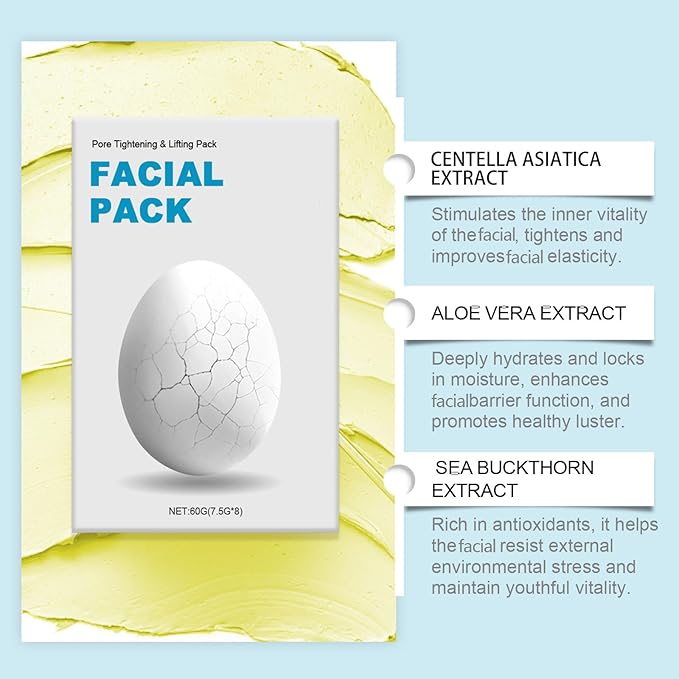 Zombie Face Mask Peel Off, Pore Tightening & Lifting Pack, 8 pcs Hydrating Zombie mask, Facial Mask Care, Anti-Aging, Anti-Wrinkles for All Types (1pcs)