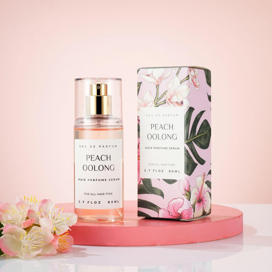 Hair Perfume for Women, Summer Lightweight Long Lasting Fragrance Mist - 3:7 Hydrating Serum Alcohol Free Formula, Argan Oil Scented Hair Spray with Keratin & Elastin (Peach Oolong) 2.7 fl oz