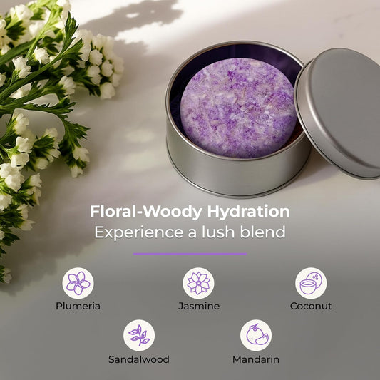 Oasis Shampoo Bar, Vegan Solid Hair Cleanser with Plumeria, Jasmine, Sandalwood, Coconut, and Mandarin, for Grey and Frizzy Hair, Zero Waste, Travel-Friendly