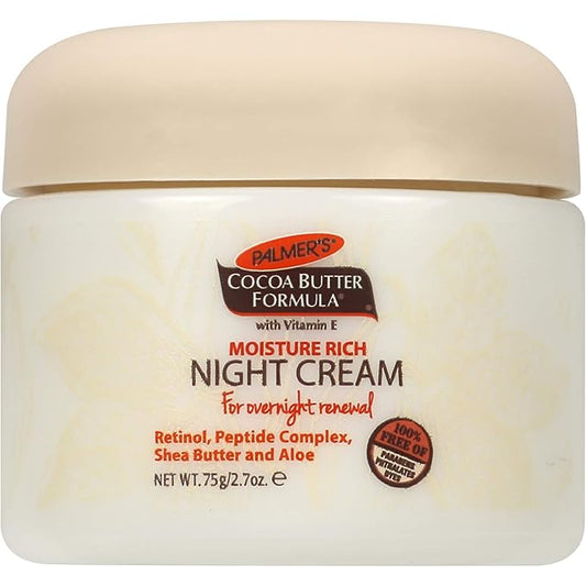 Palmer's Cocoa Butter Formula Overnight Moisture Rich Night Facial Cream, 2.7 Ounces (Pack of 6)