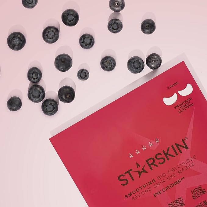 STARSKIN Bio-Cellulose Under Eye Patches, for Dark Circles, Wrinkles, Eye Bags & Puffy Eyes, Brightening, Refining, Eye Catcher, 2 Pairs