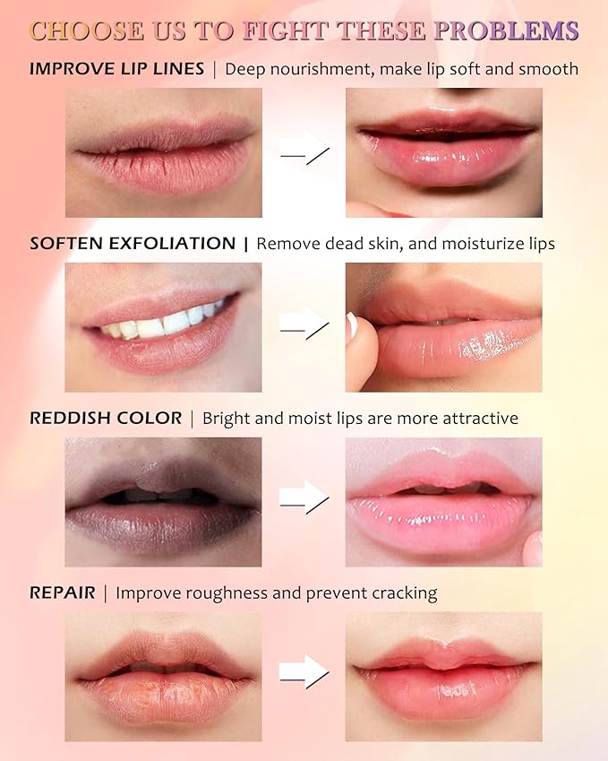 Sleeping Lip Mask, Overnight Hydrating & Prevention Dry and Cracked Lips Scrubs Exfoliator & Moisturizer, Ultra-Nourishing Lip Sleeping Mask with Wand, Lip Care Therapy Treatment for Women-04#Grape