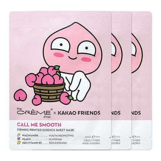 The Crème Shop APEACH CALL ME SMOOTH Printed Essence Sheet Mask (3 Pack)