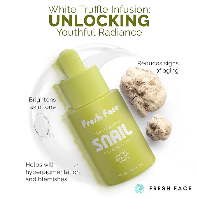 Face Fresh Snail Mucin Serum + Peptides for Glass Skin – 97% Snail Essence Hydrating Serum 30 ml 1.0 fl.oz – Anti Aging Hyaluronic Acid Serum – Reduces Wrinkles, Acne, Scars & Moisturizes Skin